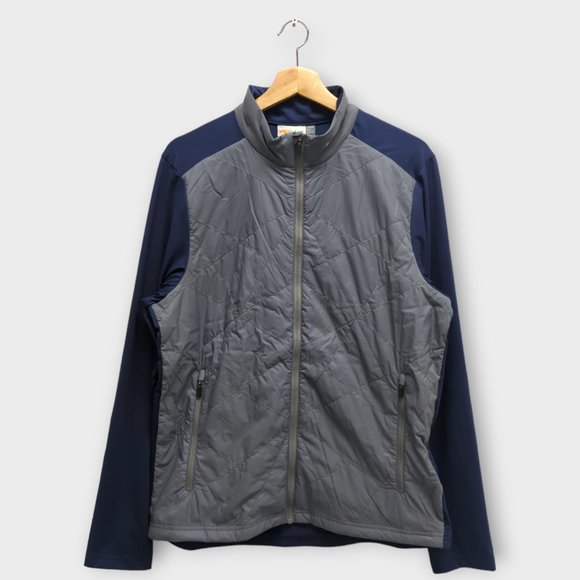 KJUS Golf Men's Retention Jacket (Gray, Navy) - Large